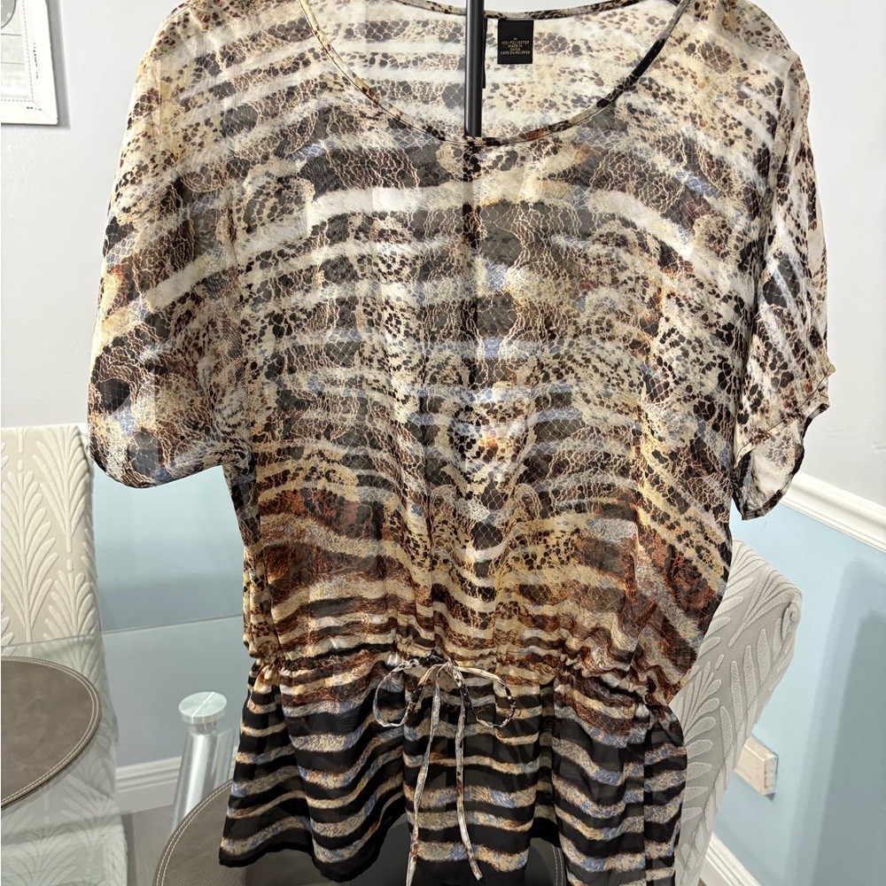 Nue Options Multicolor Animal Print Blouse